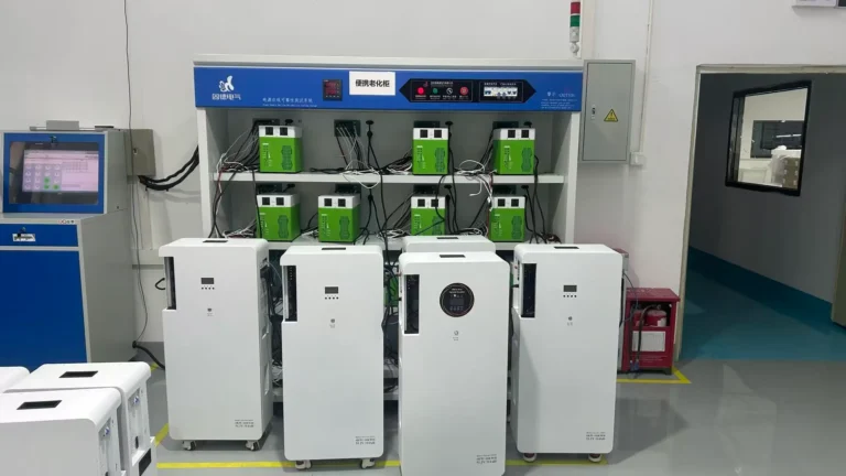 A portable battery aging tester and compact testing unit performing mobile reliable burn-in diagnostics for Haven Deer energy storage systems.