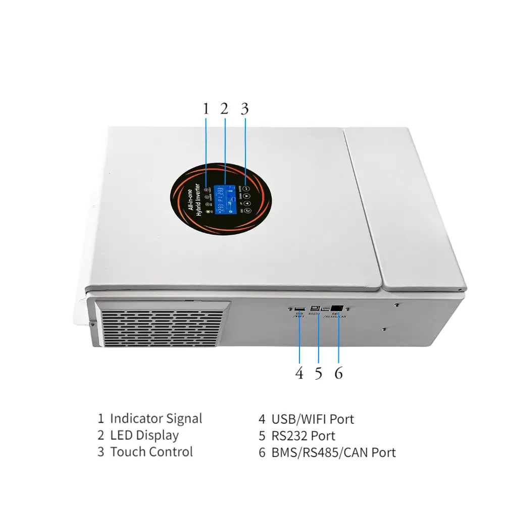 Haven Deer 6kW All-in-One Hybrid Solar Inverter with Integrated LiFePO4 Battery for Home Energy Storage